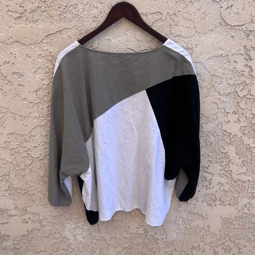 For Cynthia Colorblock Top & Skirt Set Black Gray White Artsy XL - Picture 3 of 7